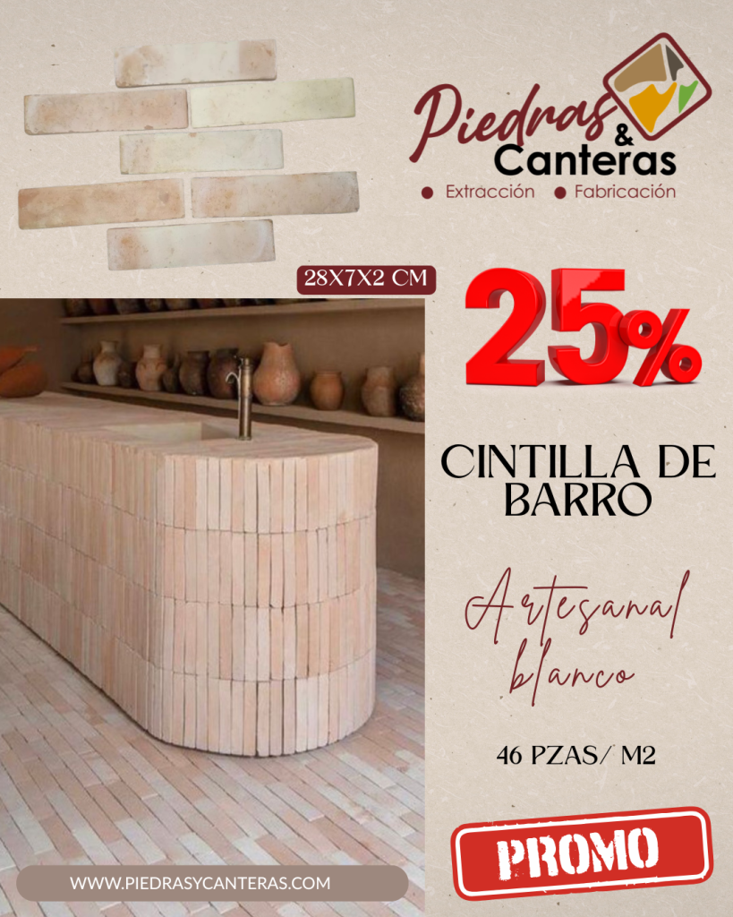 Cintilla de barro artesanal blanco promocion