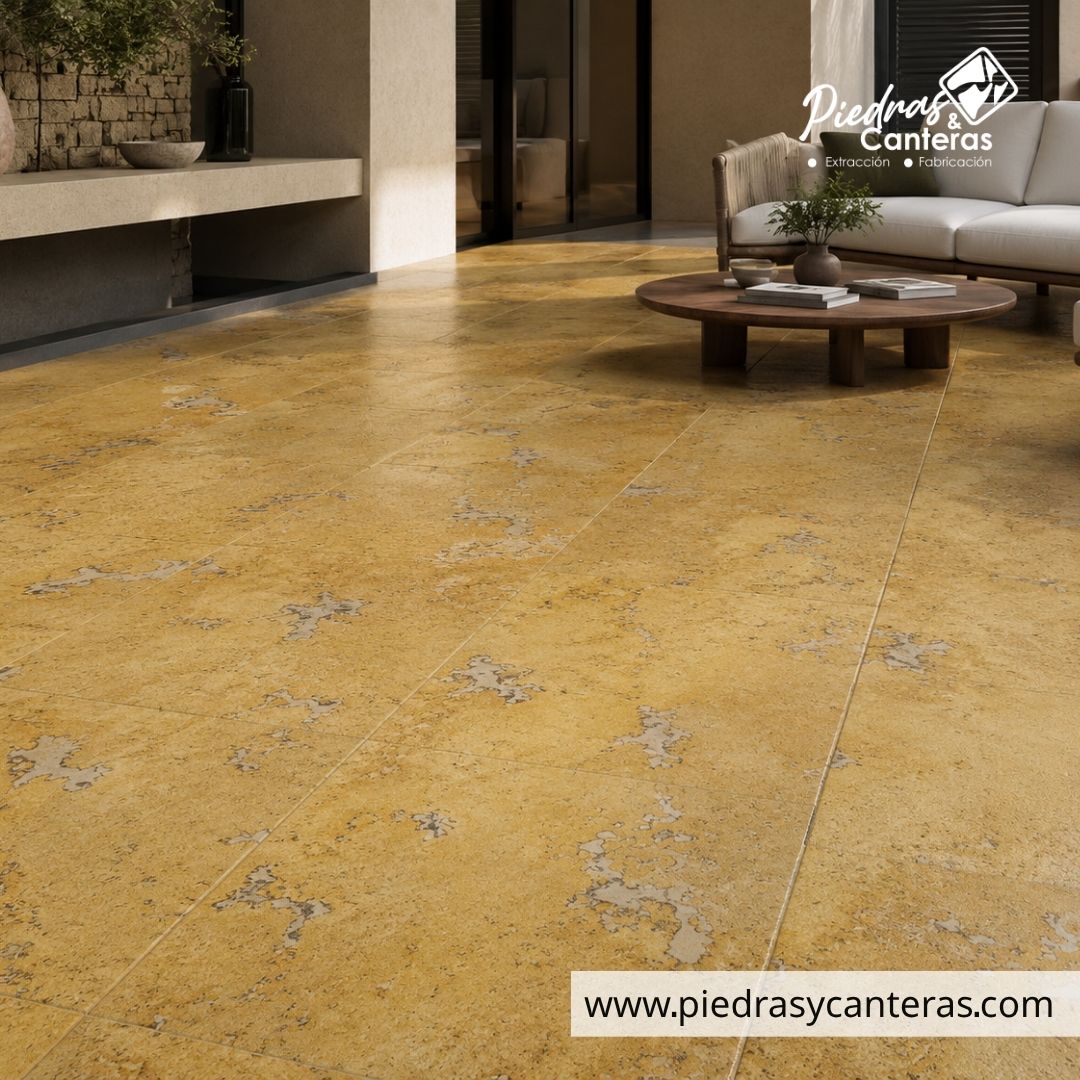 Mármol Travertino Amarillo Cepillado - Imagen 2
