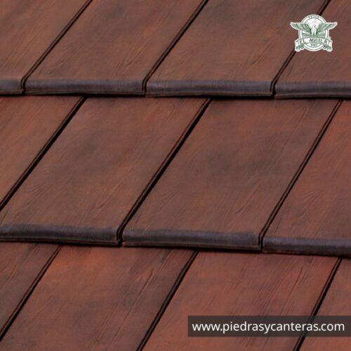 Teja Plana Madera Flameado Negro